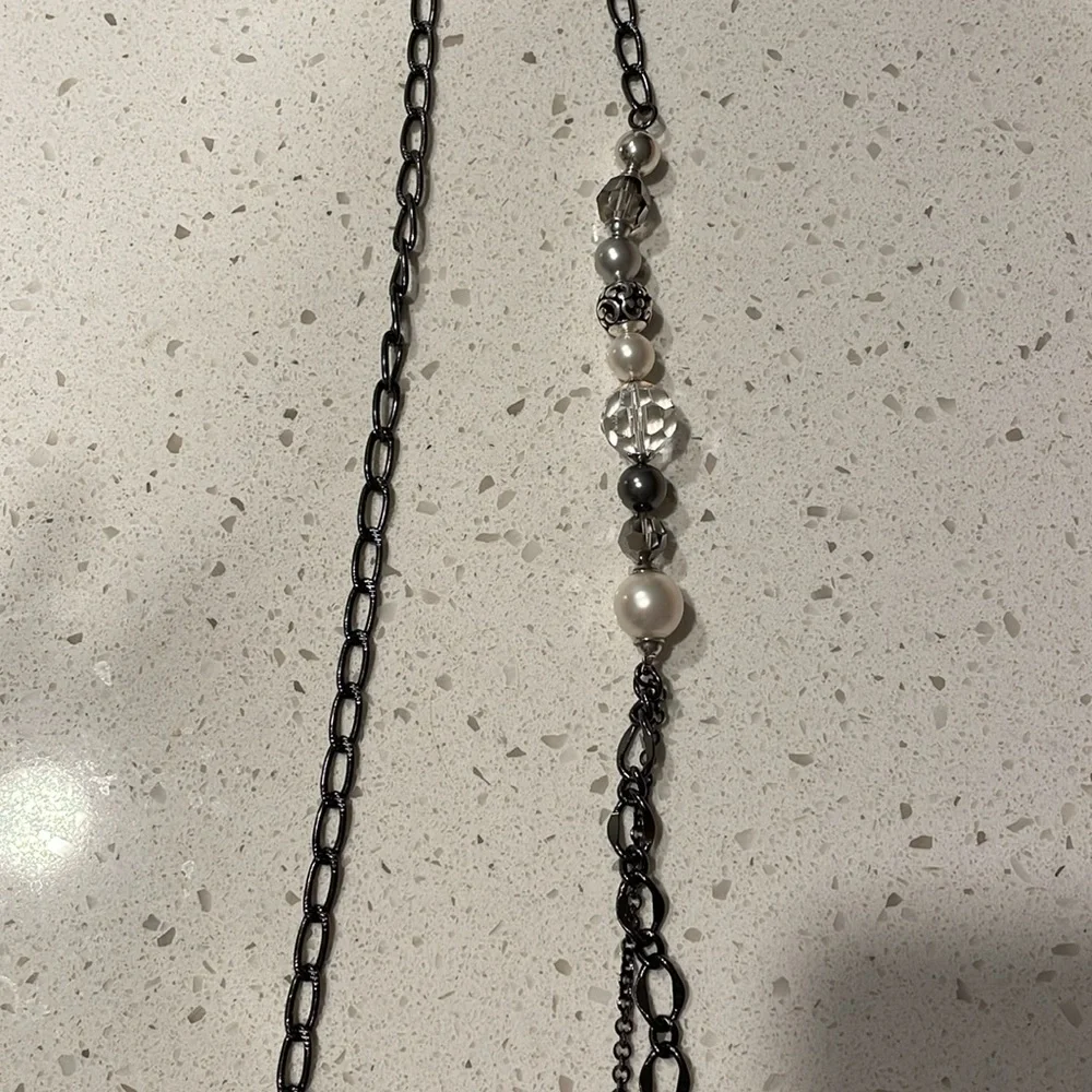 Brighton black and silver long statement necklace - Picture 3 of 4